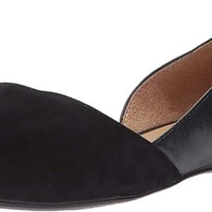 Naturalizer D'Orsay Pointed Toe Flats - Black leather & suede - sz 8.5 wide